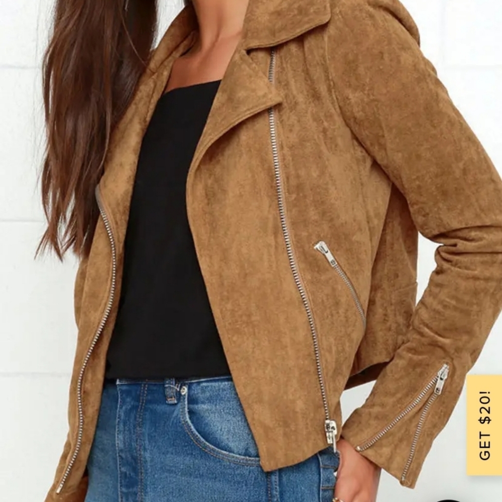 Suede with Love Tan Suede Moto Jacket - Picture 2 of 8